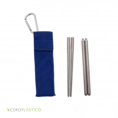 Palillos chinos portátiles acero inoxidable Cero Plástico
