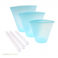 Set de bolsas para snacks tipo vaso Cero Plástico