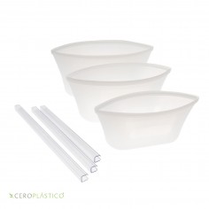 Set de bolsas para snacks tipo bowl Cero Plástico