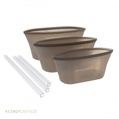 Set de bolsas para snacks tipo bowl Cero Plástico