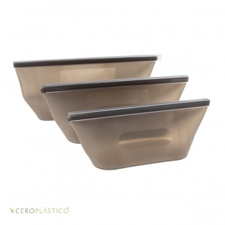 Set de bolsas para snacks tipo bowl Cero Plástico