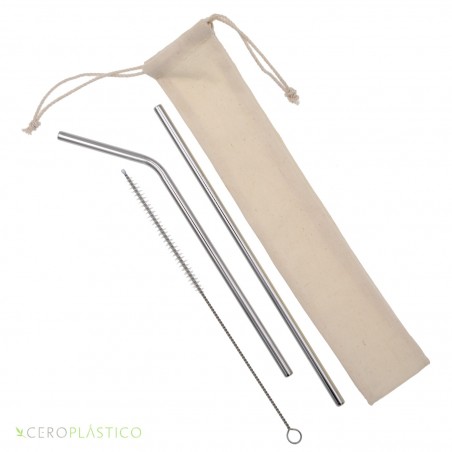 2 pack popotes de acero inoxidable Cero Plástico