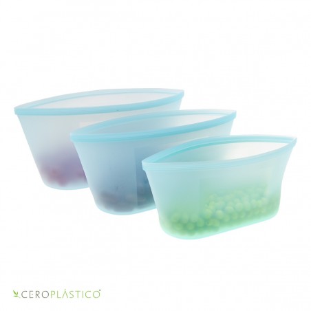 Set de bolsas para snacks tipo bowl Cero Plástico