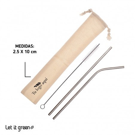 50 kits personalizados 2 pack popotes acero inoxidable CP KIT