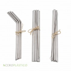 10pack popotes de acero inoxidable Cero Plástico