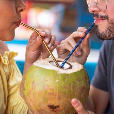 Popote multicolor acero inoxidable recto Cero Plástico