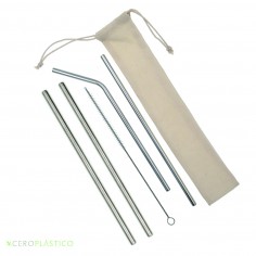 4 pack popotes de acero inoxidable Cero Plástico