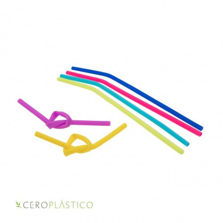 Popote de silicón delgado Cero Plástico