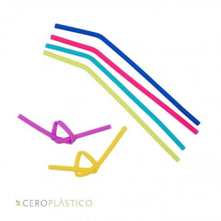 Popote de silicón delgado Cero Plástico